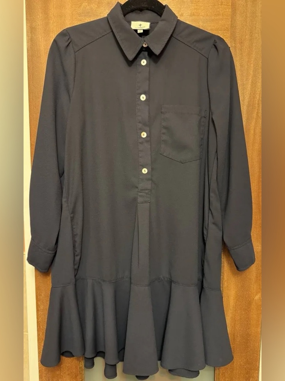 Tuckernuck Black Crepe Callahan Shirt Dress Size S - Picture 5 of 8